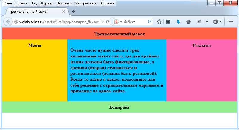 Создание адаптивного макета с помощью Flexbox в HTML